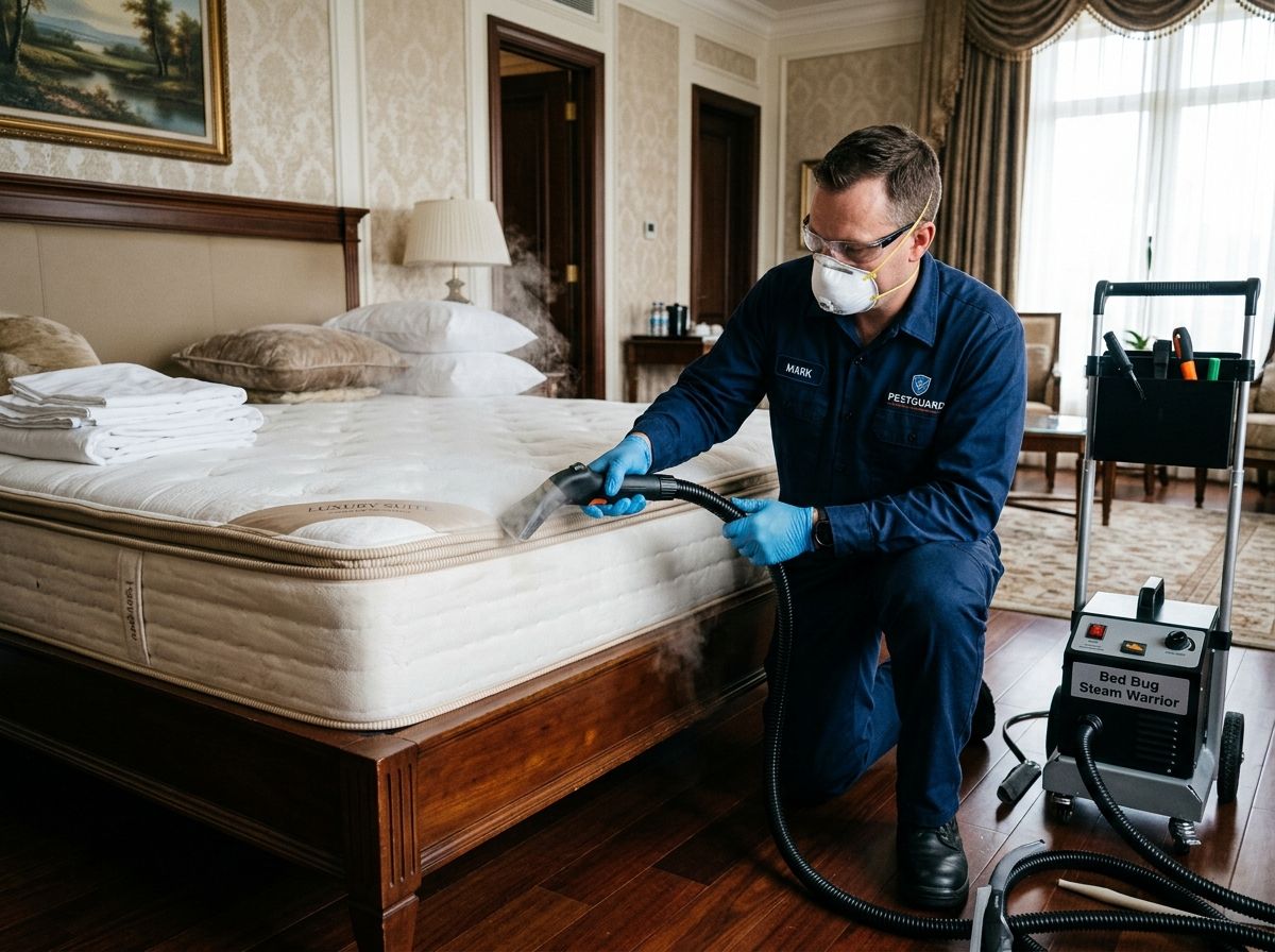 Steam treatment for bed bugs on a mattress